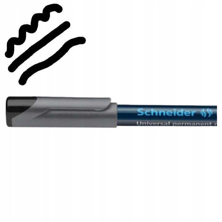Перманентен маркер Schneider, черен, 0.7мм, за различни повърхности