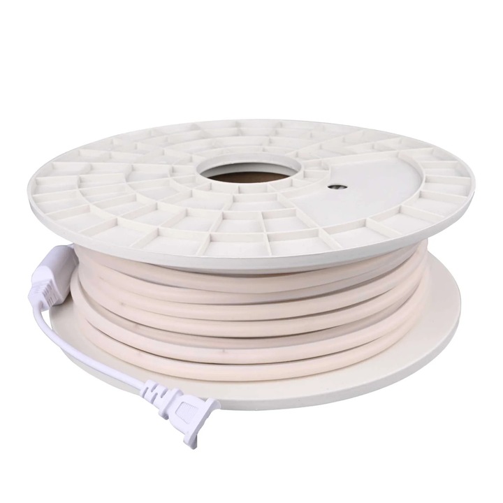 Kit Banda LED COB cu dublu adeziv 220V, 100M, 10W/m, 10mm, IP65, Alb Neutru 4000K Home Lights