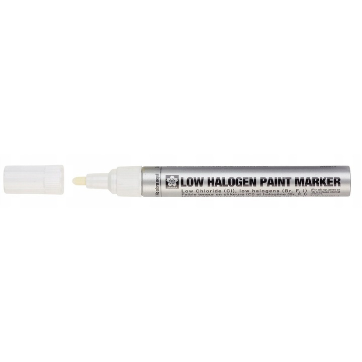 Marker Vopsea Sakura, Alb, Grosime 2mm, Permanent
