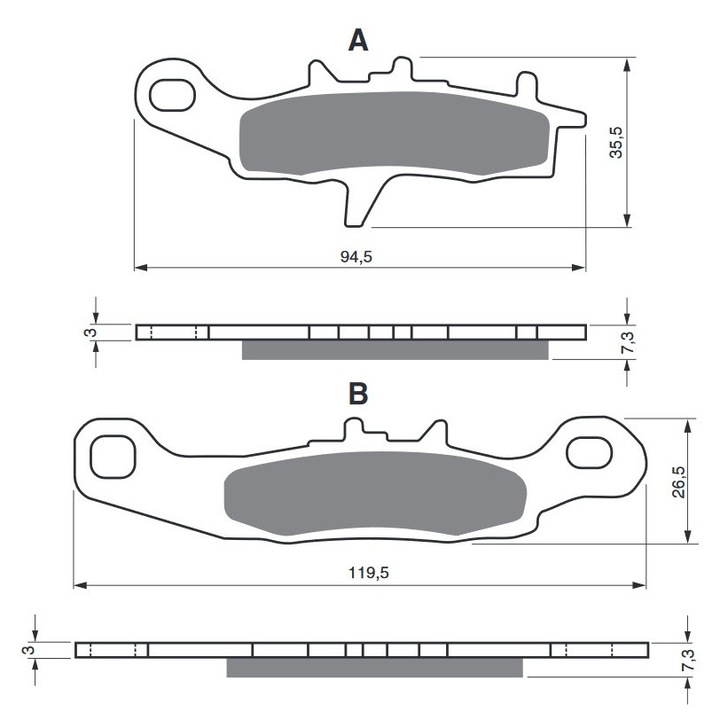 Placute de frana GOLDFREN 108 K1, set, off road, pentru frana spate