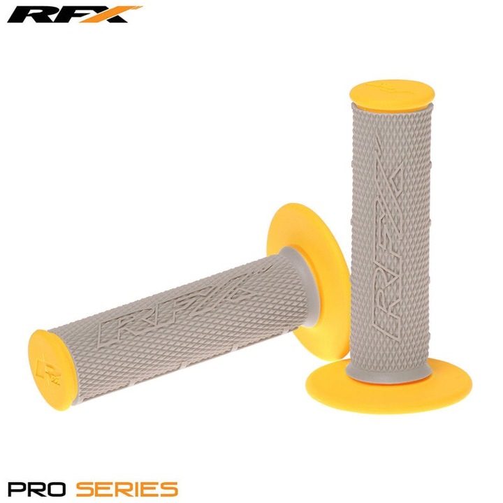 Комплект 2 ръкохватки за мотоциклет, RFX Pro Series, сив/жълт