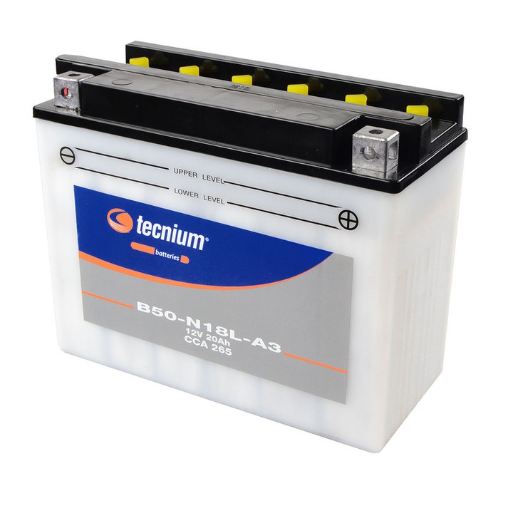 Конвенционална батерия TECNIUM B50-N18L-A3, киселинна, 12V, 50Ah