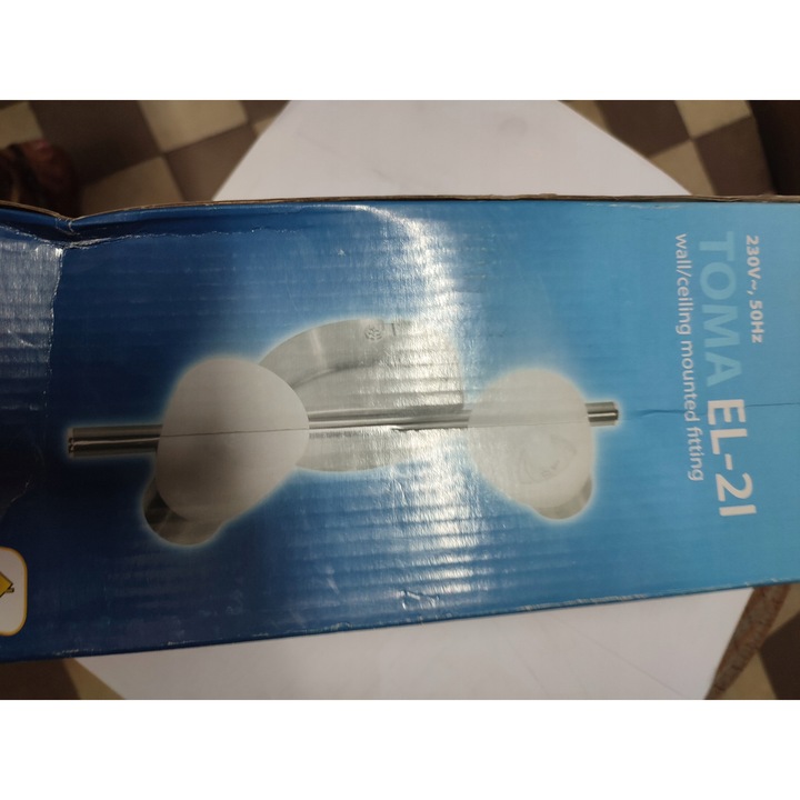 Spot KANLUX TOMA LED EL-21, alb/argintiu, 2 puncte lumina, orientabil