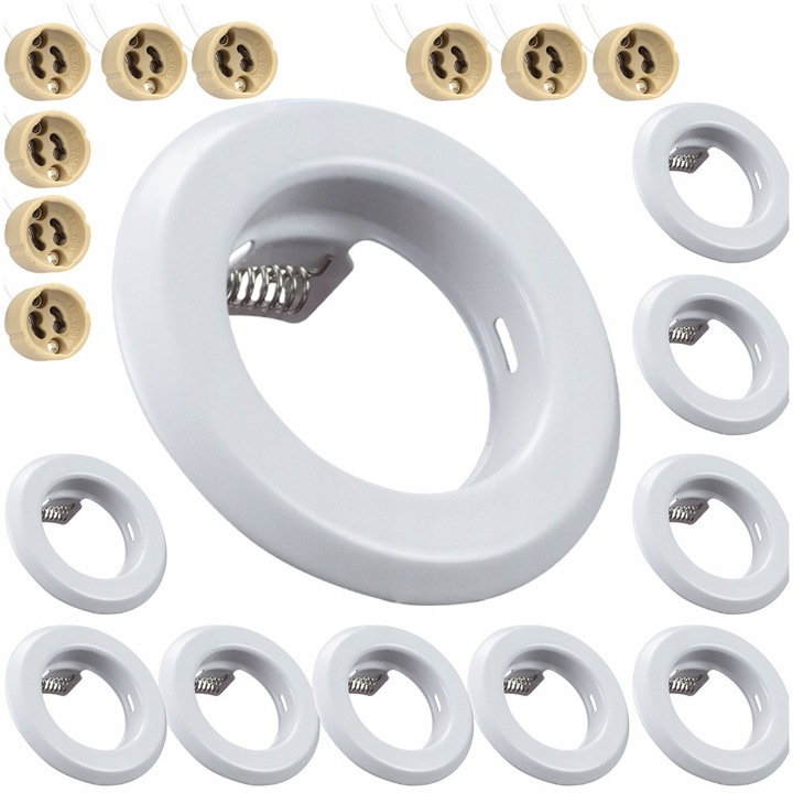 Set 9x GU10 DecoRYA süllyesztett spotlámpa, kerek, fehér, 8cm