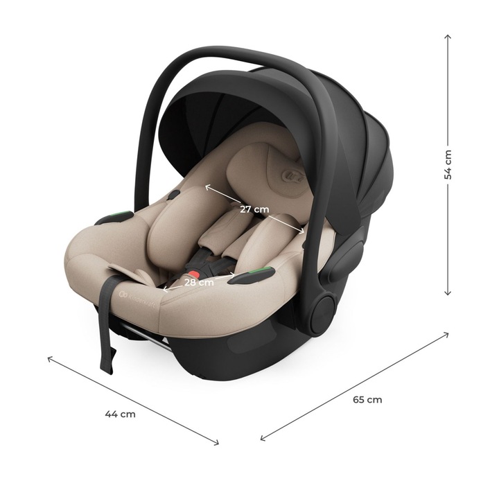 Scoică auto KinderKraft I-LITE, 0+, bej, 65x44x54cm, 3, 2kg