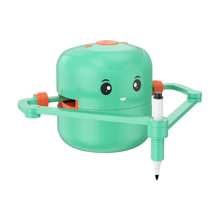 Interaktív rajzrobot gyerekeknek, zöld, komplett szett, 12,5x20,5x14cm