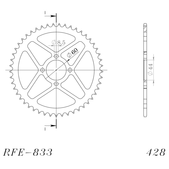 Retea de angrenaj SUPERSPROX RFE-833:49, 49 zubi, 428, negru