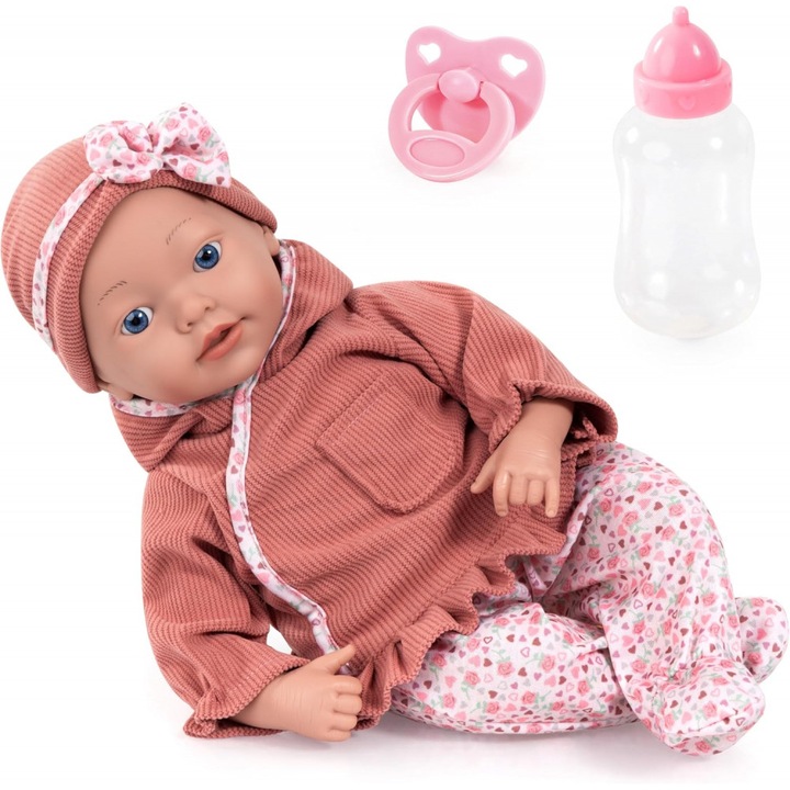 Papusa bebelus Bayer Baby Reborn Maria, aspect realistic, corp moale, 38cm