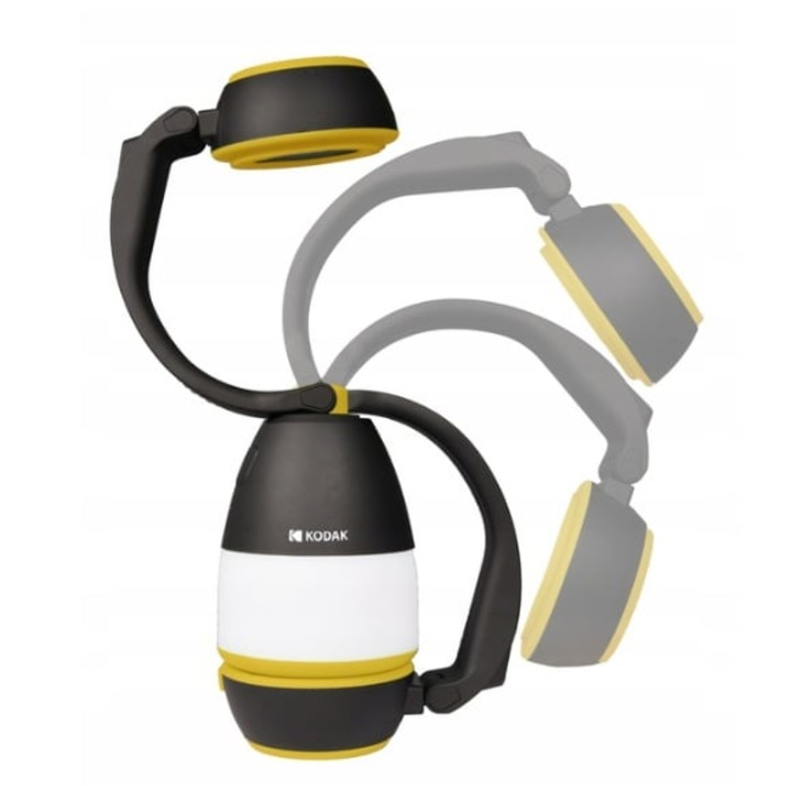 Многофункционален фенер MDY, сгъваем дизайн, черен с жълт, размери 12,5x9x15,5см