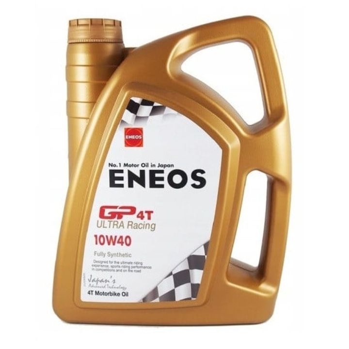 Моторно масло ENEOS GP4T ULTRA Racing 10W-40, 4л, синтетично, за състезателни, спортни мотоциклети и мотокрос