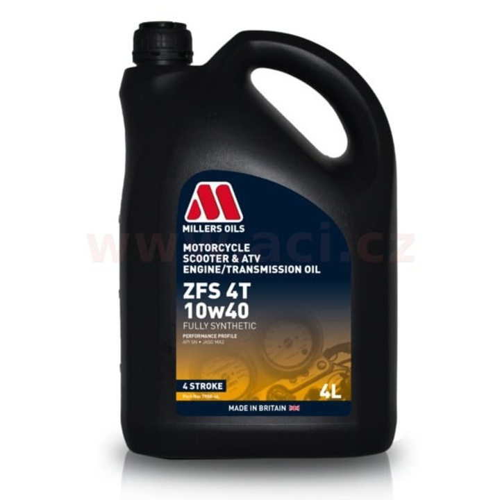 MILLERS OILS ZFS 10W40 szintetikus olaj 4T motorokhoz, 4L, nedves kuplunggal használható