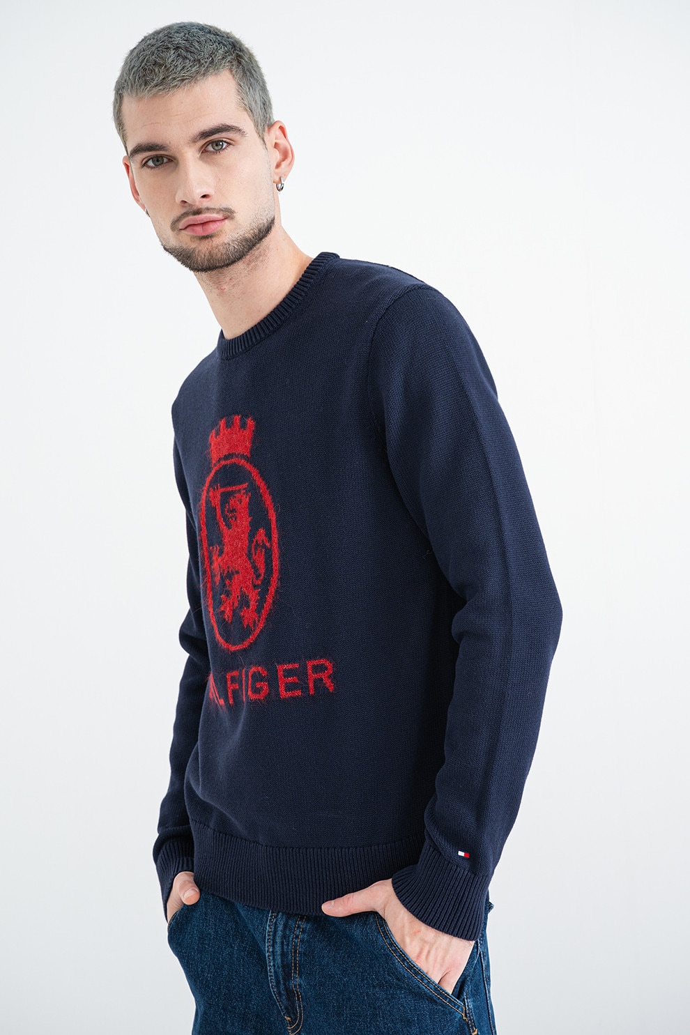 DeFacto, Pulover lejer cu model in dungi, Rosu, Negru, 3XL - eMAG.ro