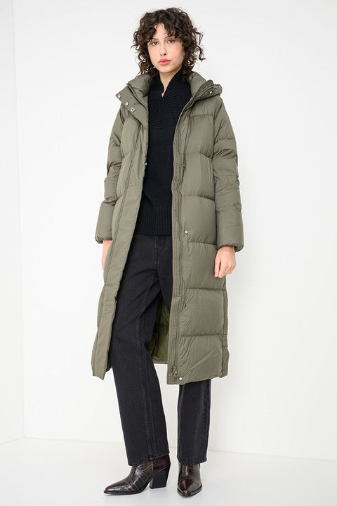 Tommy Hilfiger, Дълго зимно яке с пухена вата, Зелени аспержи