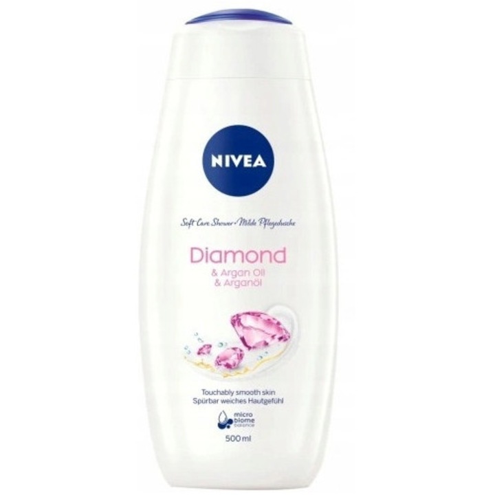 Nivea Care Diamond tusfürdő, 750 ml, gyémántporral, fehér liliom illattal