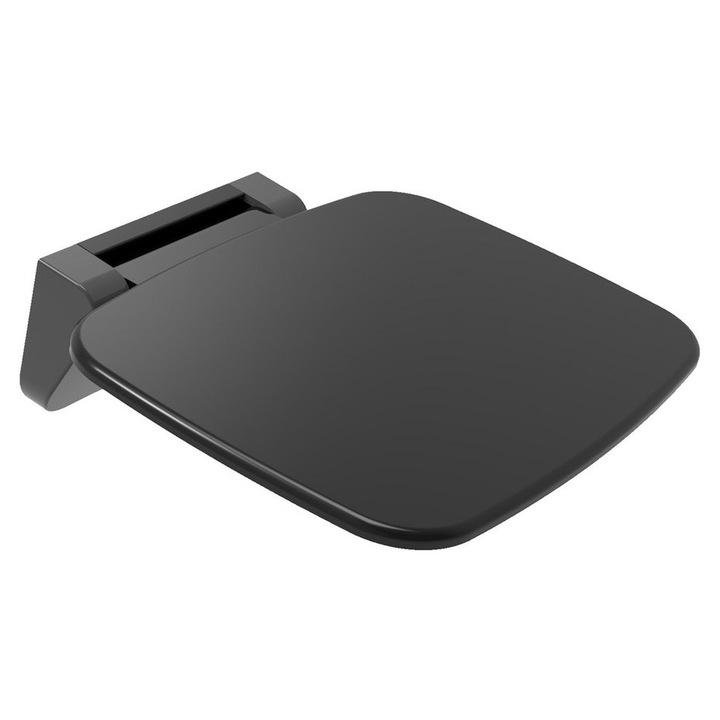 Scaun pentru dus Polysan, 350x328mm, negru, capacitate 160kg
