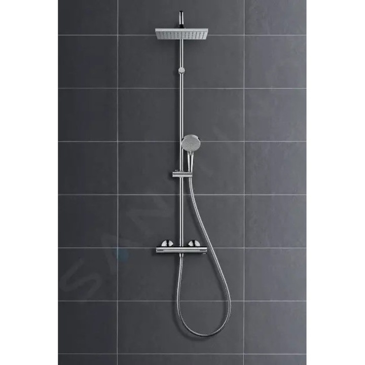 Set de dus Nastenna Showerpipe 230, crom, 2 tipuri de jet, 230x170mm, 100mm, DN15