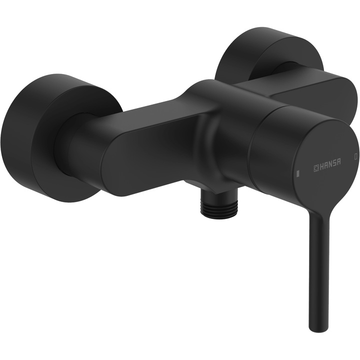 Hansa csaptelep, matt fekete, 150mm, 15,6l/perc, kerámia betét O 40mm