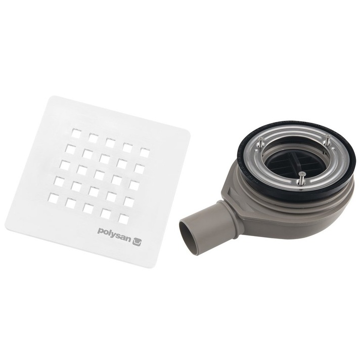 Sifon pentru cada Polysan, 90mm, DN40, alb, 0.300kg