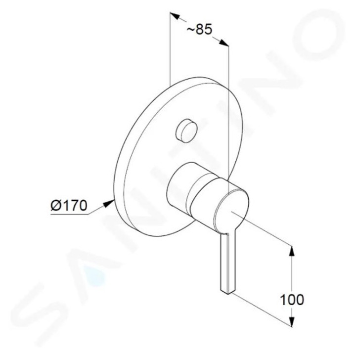Kludi szaniter csaptelep, matt fehér, 2 fogyasztó, 170mm, 29l/perc