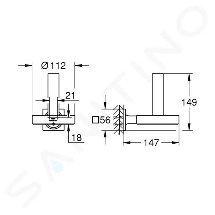 Поддръжка за тоалетна, Grohe, Warm Sunset, метал, скрит монтаж
