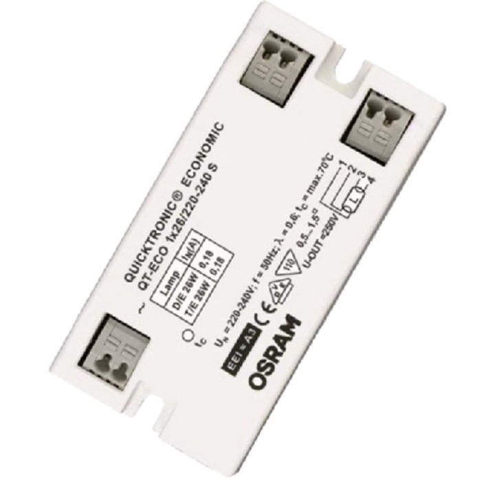 Osram Quicktronic Eco 1x26W 220-240V világítástranszformátor, műanyag
