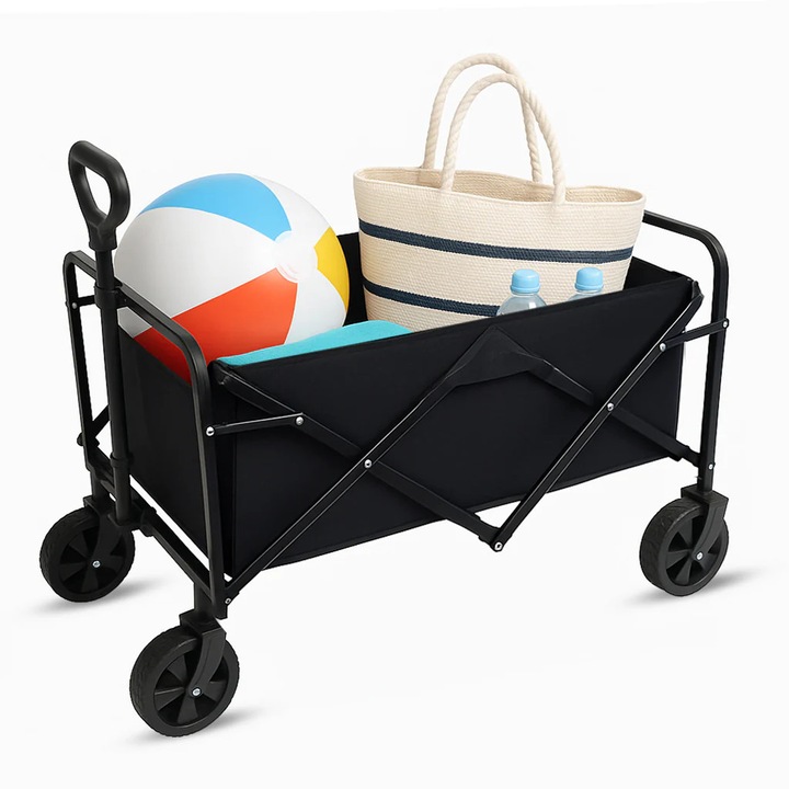 Carucior pliabil camping si plaja, cu buzunare, 50 kg Allbag
