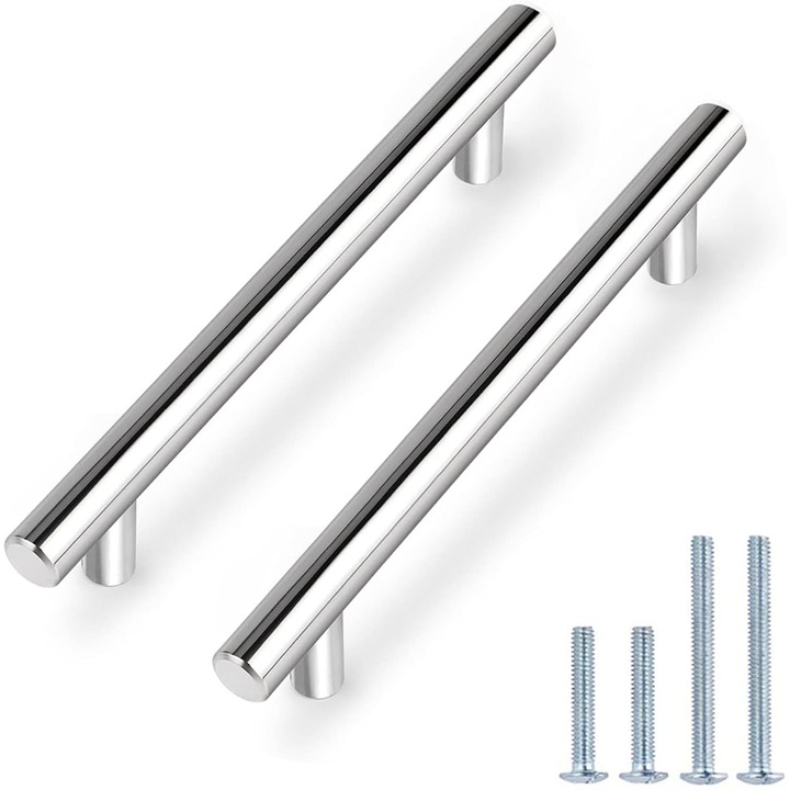 Set 5 manere mobilier, CE, 224mm, argintiu