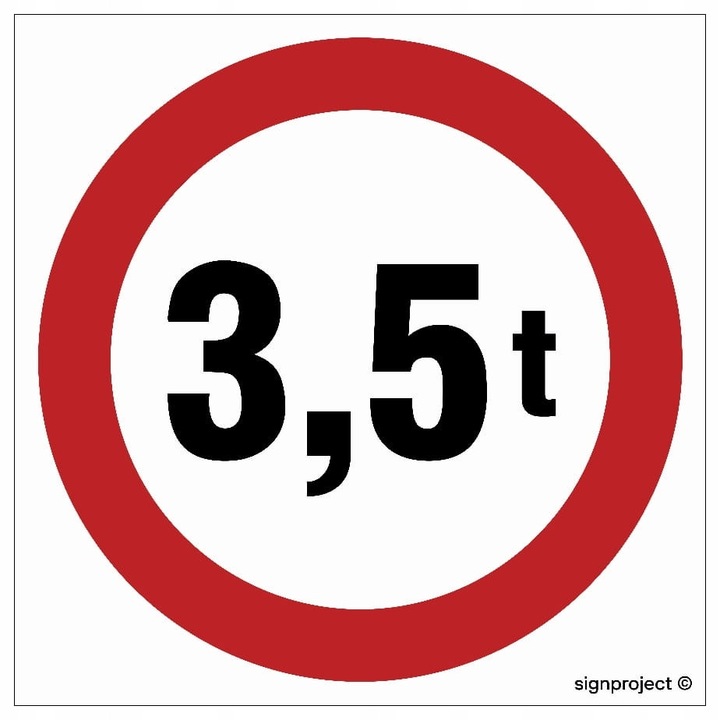 Indicator, SIGNPROJECT POLSKA Sp. z o.o, Zona interzisa vehicule peste 3,5 tone, PCV, 30x30cm