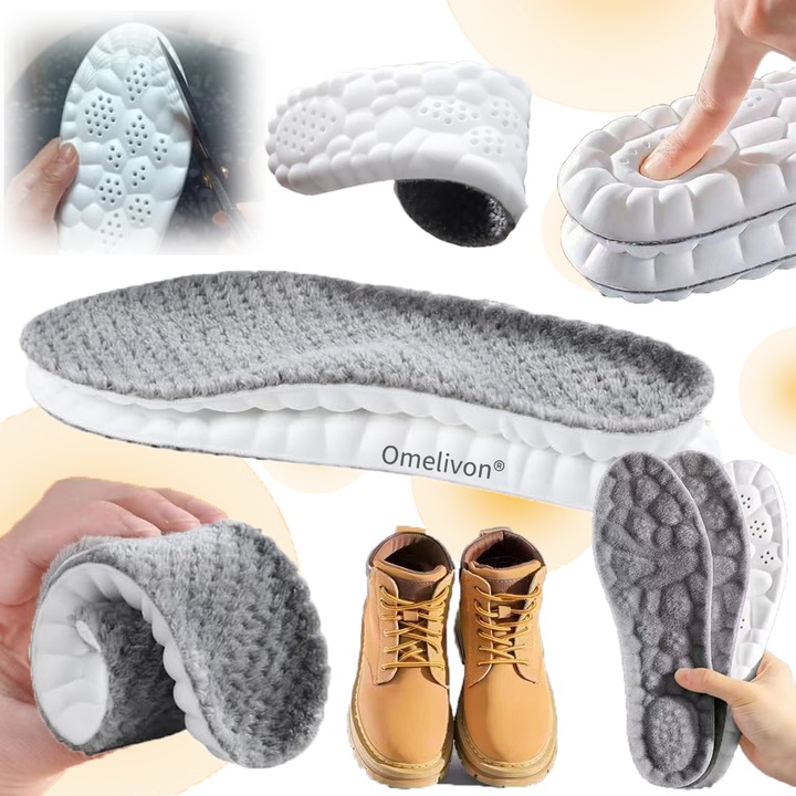Branturi interioare sport unisex calde, Omelivon®, branturi taiabile, marimi 38-42, branturi de iarna cu model nor 4D, branturi pufoase, branturi cu suport pentru arcada plantara pentru fasciita plantara, gri