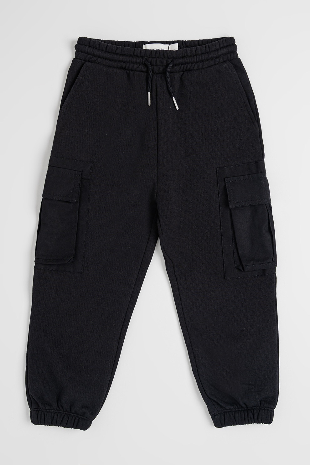 CALVIN KLEIN, Pantaloni de trening cargo cu croiala conica, Negru, 164 CM
