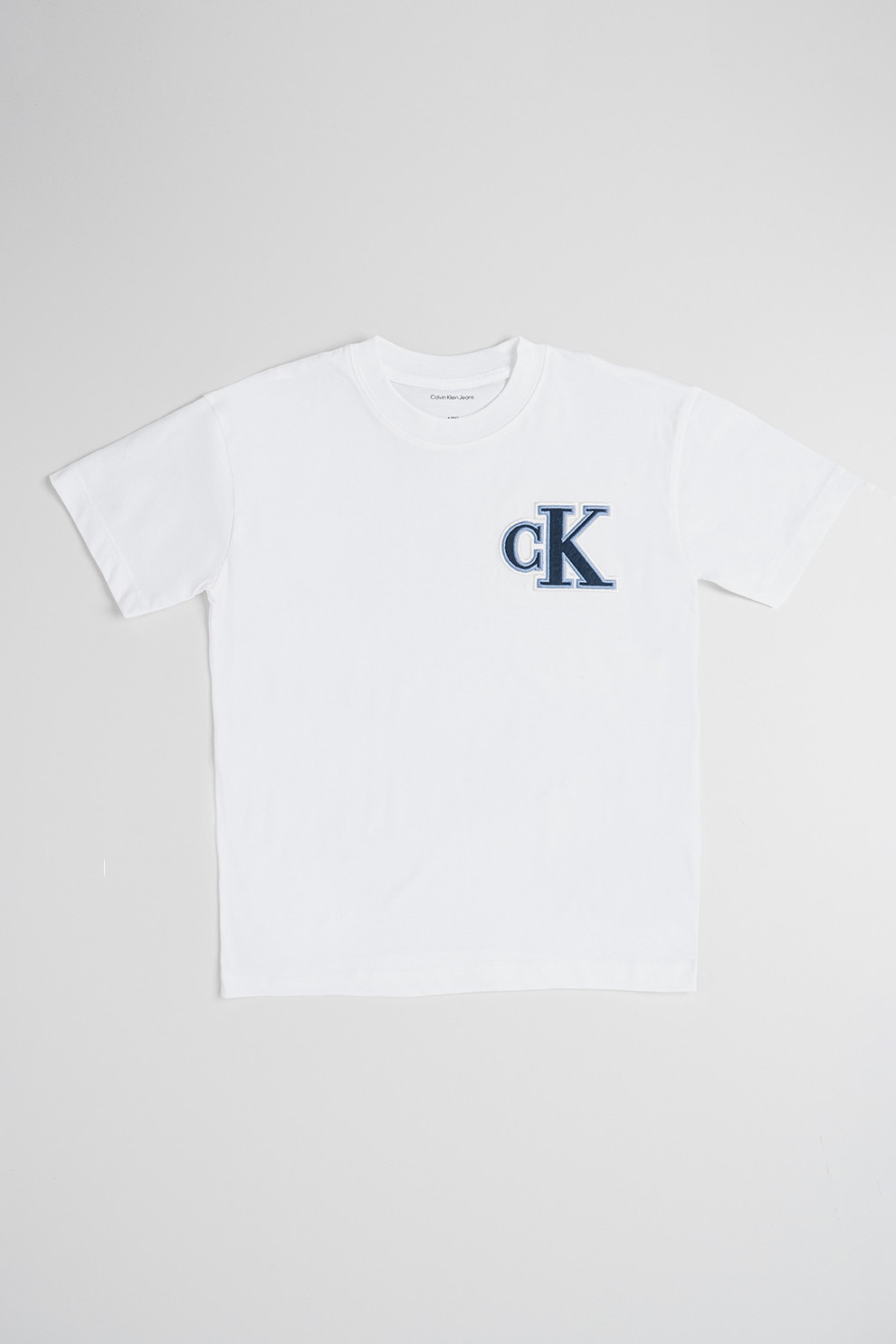 CALVIN KLEIN, Tricou din bumbac cu aplicatie logo, Alb, 164 CM