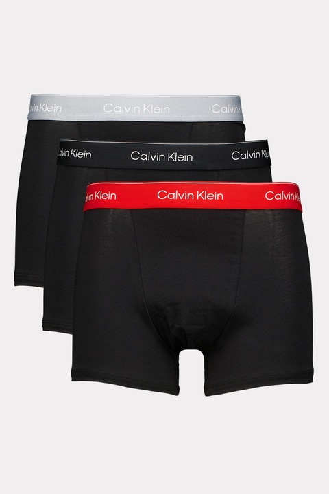 CALVIN KLEIN, Боксерки - 3 чифта, Червен/Черен/Сив