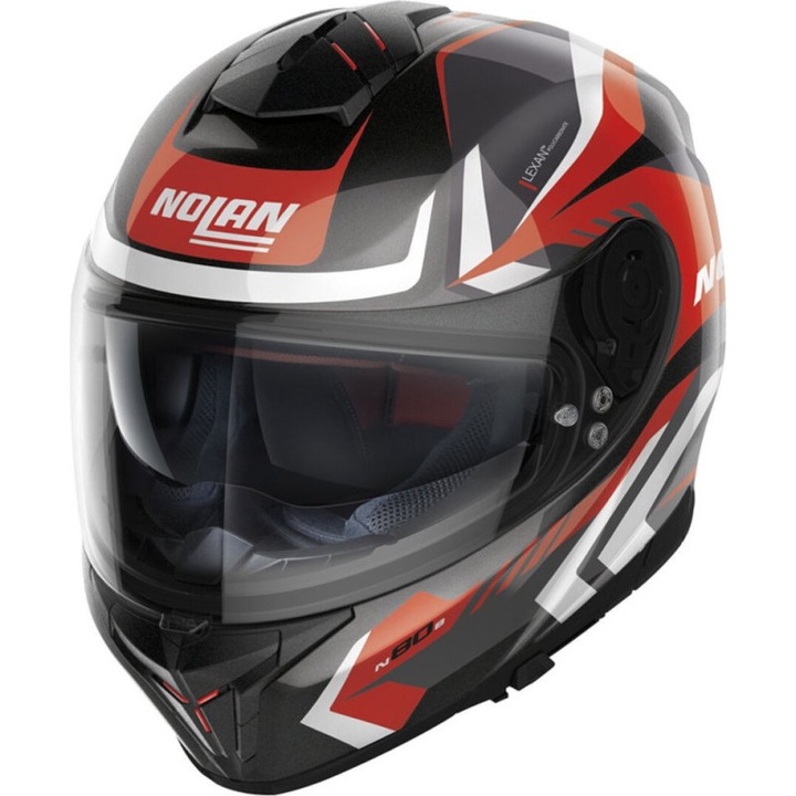 Casca Moto Full-Face N80-8 Rumble N-Com Metal Black Red White 24 XL (61/62)