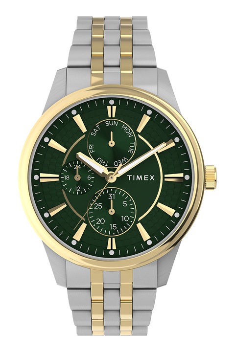 Timex, Chicago rozsdamentes acél karóra - 45 MM, Ezüstszín, Aranyszín