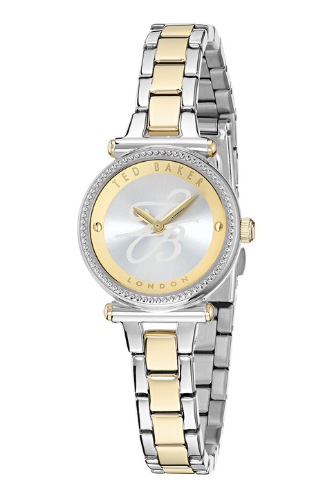 Ted Baker, Ceas cu model in doua nuante Iconic Jolyye - 26 MM, Argintiu, Auriu