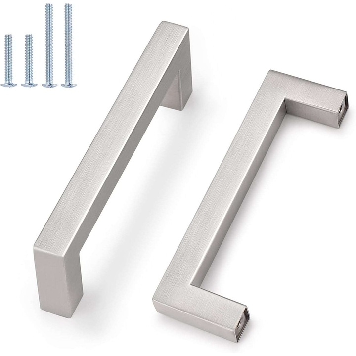 Set 10 Usi de Sertar, CE, 108mm, argintiu, feronerie