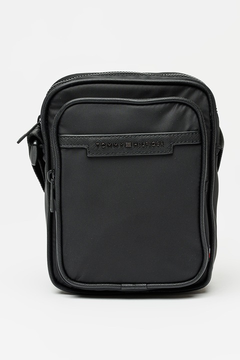 Tommy Hilfiger, Geanta crossbody Repreve®, Negru