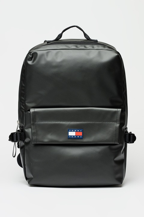 Tommy Jeans, Раница Elevated от еко кожа с лого, Черен