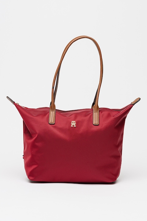 Tommy Hilfiger, Чанта Popette с монограм, Бордо, Кафяв
