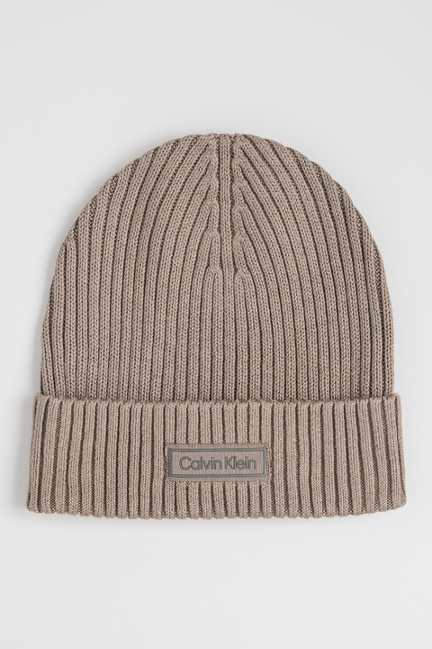 CALVIN KLEIN, Caciula striata din amestec de casmir, Kaki