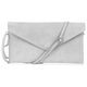 Вечерна дамска чанта, Vera Pelle, от естествена кожа, светлосива, размери 17x32 см