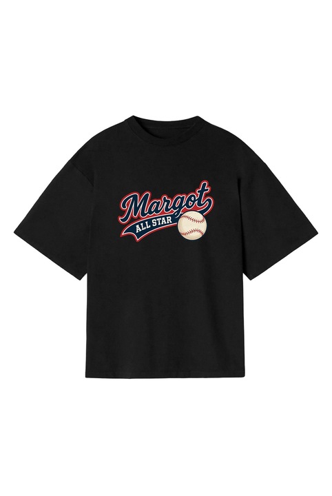 Tricou Unisex, Margot People, Baseball, Bumbac, Negru