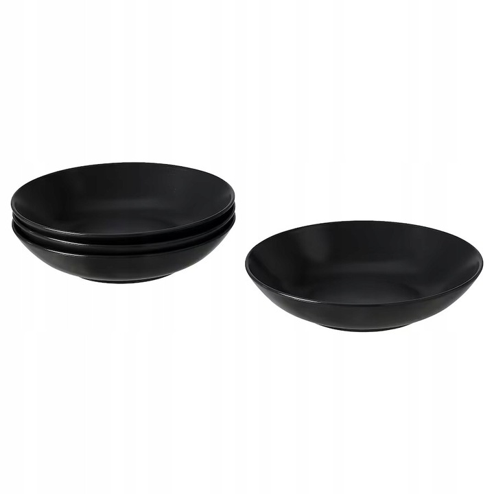 Set 4 Tavi Adanci IKEA FARGKLAR Gri Mat 23cm, Ceramica