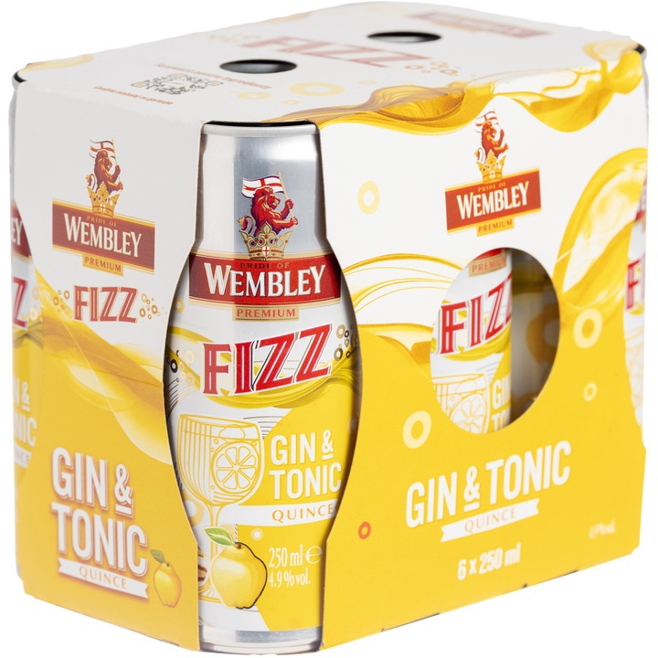 Wembley FIZZ Gin&Tonic QUINCE 4.9% vol., 6 x 0.25l