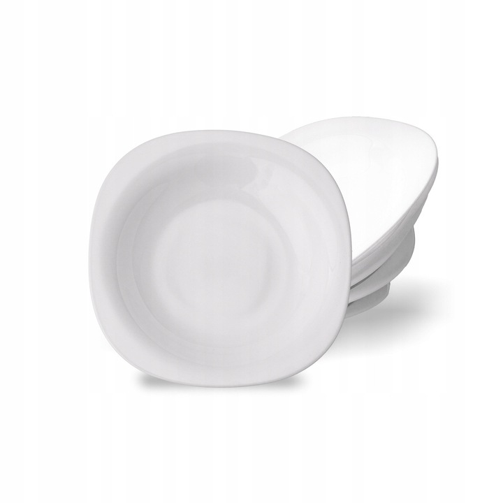 Tadar Ines mélytányér szett, 6 db, 21,5 cm, fehér, opálüveg