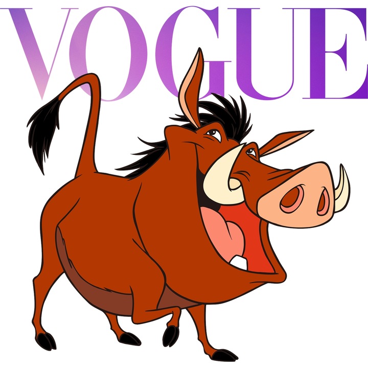 Sticker Adeziv Cu Timo si Pumba, Cu Textul "Vogue" - Design 1, cu Margini Albe, PVC Vinyl 40CM