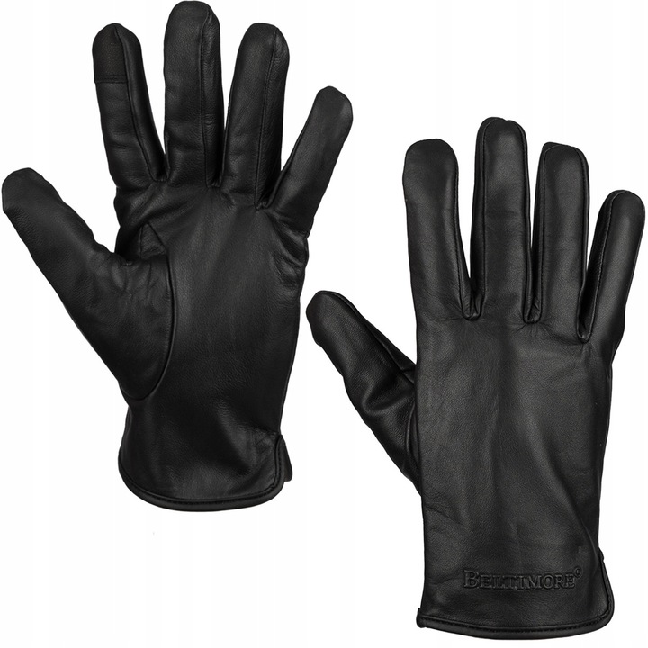 Manusi din piele pentru barbati clasice, cu cinci degete, EKRAN, calduroase, BELTIMORE