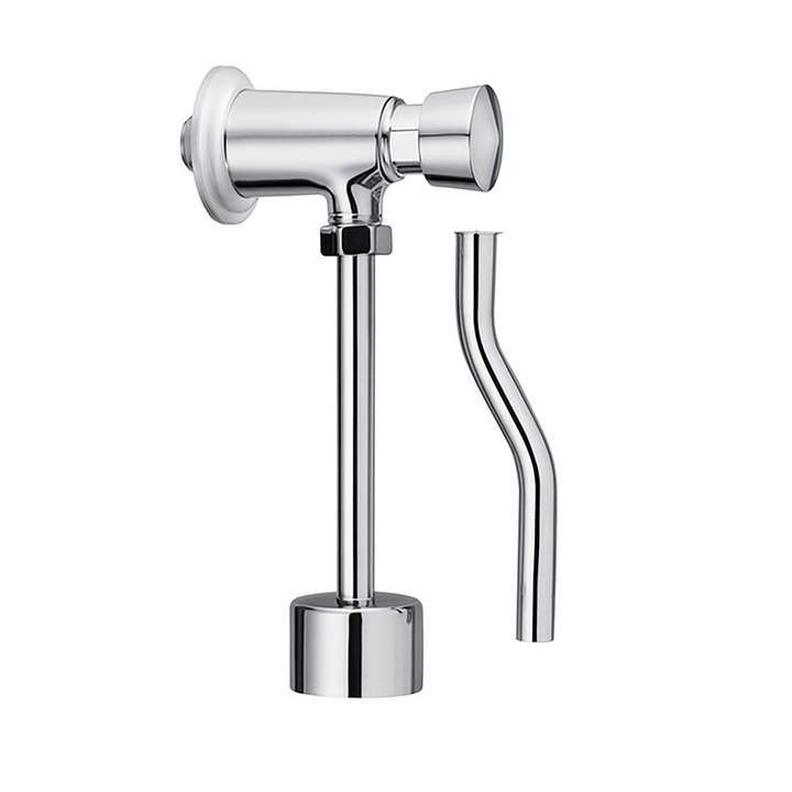 Писоарна арматура с таймер Remer TE855, стенен монтаж, хромиран месинг, време за отваряне 6-8 секунди