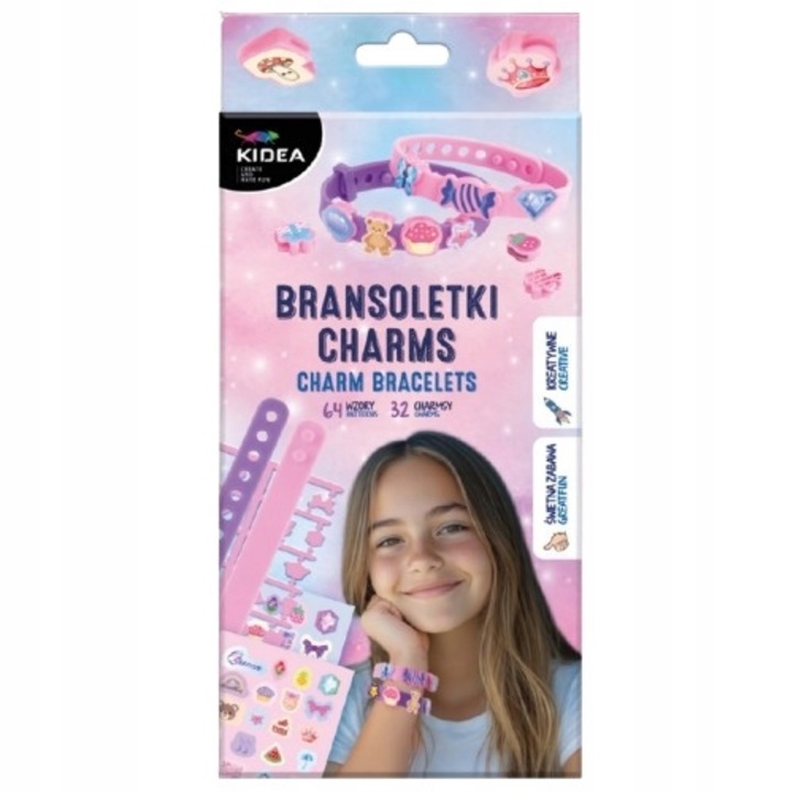 Set Creativ Bratari cu Charmuri Kidea pentru Fetite