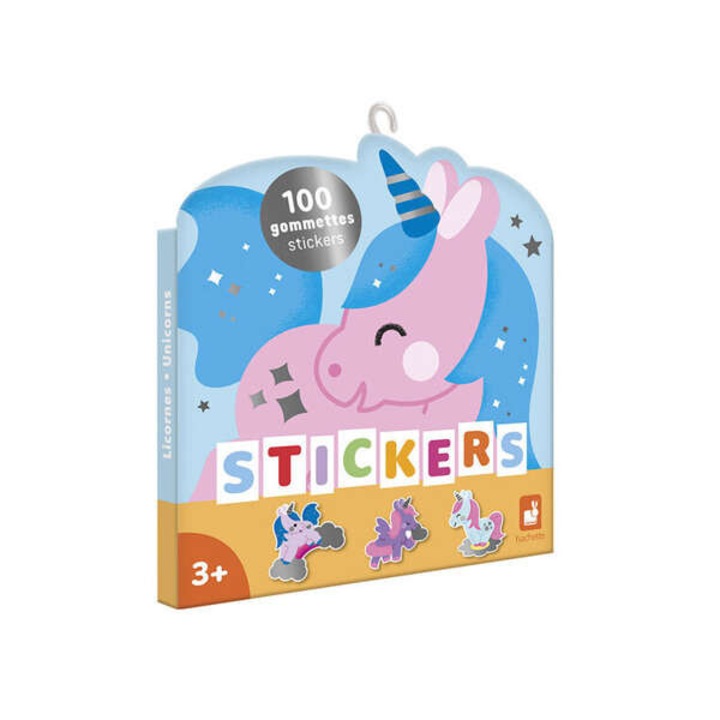 Set Autocolante Reutilizabile Unicorni Janod, 100 Bucati, 3 Ani+